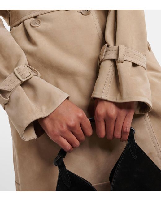 Trench-coat Quinto oversize en daim Max Mara en coloris Natural