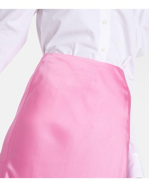 Stella McCartney Pink Satin Midi Skirt