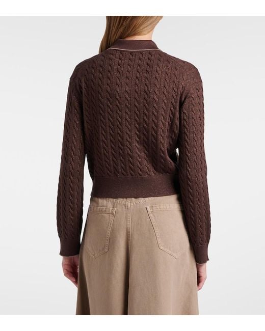 Brunello Cucinelli Brown Cotton-Blend Cardigan