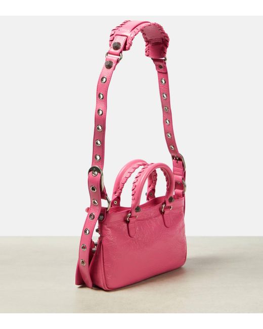 Balenciaga Pink Neo Cagole Small Leather Tote Bag