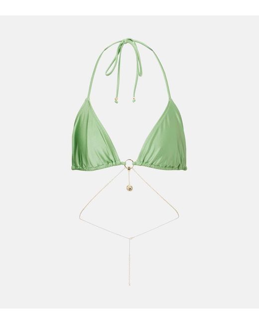 Top De Bikini Triangular Chain Bananhot de color Green