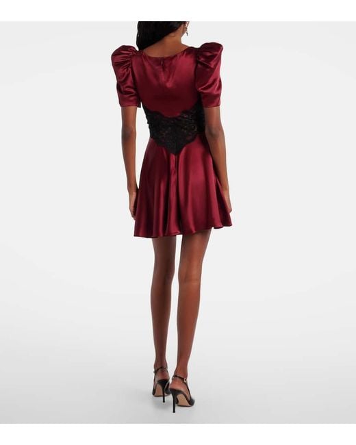 Rodarte Red Cocktailkleid Aus Seide Mit Spitze