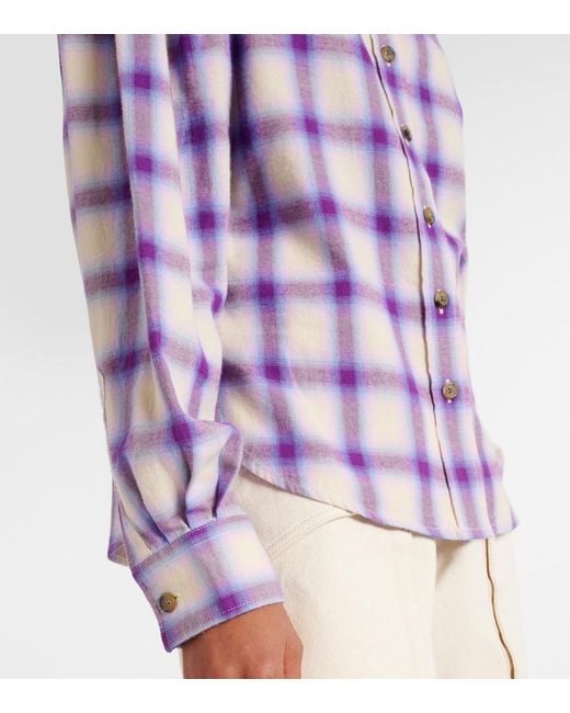 Isabel Marant Purple Checked Cotton Shirt