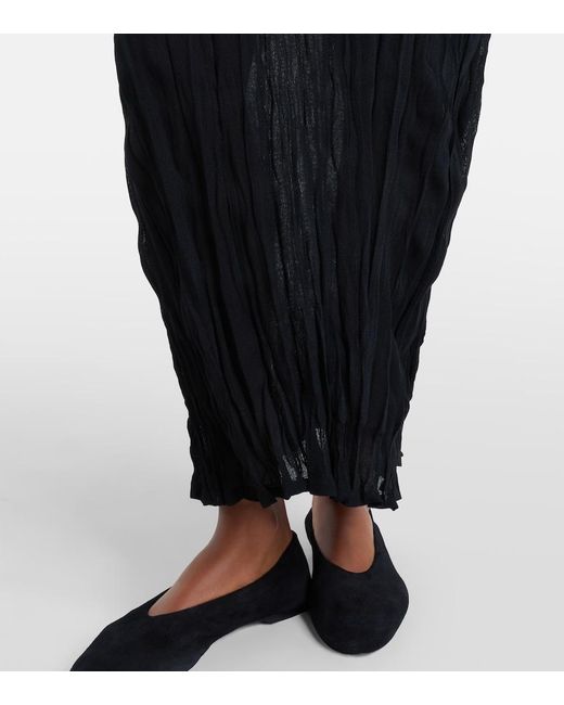 Totême Black Pleated Maxi Dress