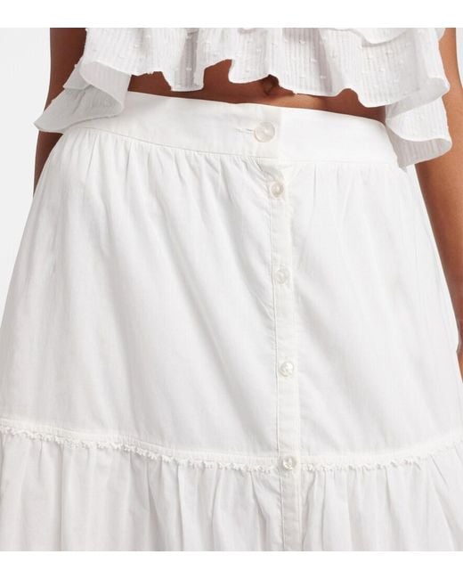 Poupette White Ines Broderie Anglaise Midi Skirt