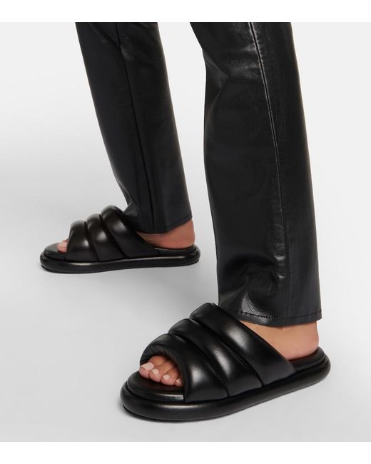 Proenza Schouler Black Padded Leather Slides