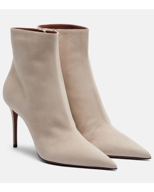 Paris Texas Natural Vera 85 Suede Ankle Boots