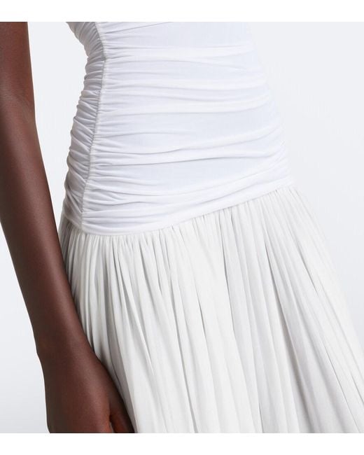 Christopher Esber White Salacia Ruched Bustier Gown