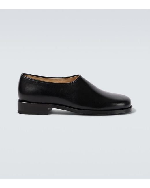 Lemaire Black Anatomic Leather Slip-On Loafers for men