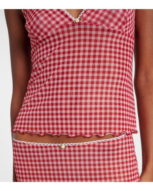 Tank Top Solay A Cuadros Vichy Bananhot de color Pink
