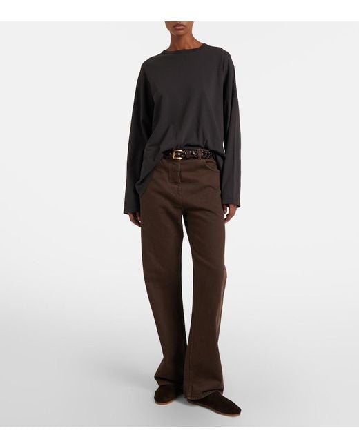 The Row Brown Perrick Suede Ballet Flats