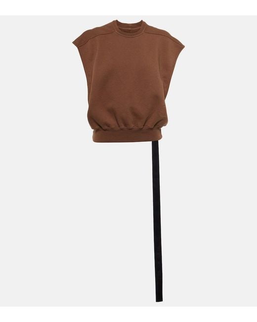 Rick Owens Brown Oversized Cotton Jersey Top