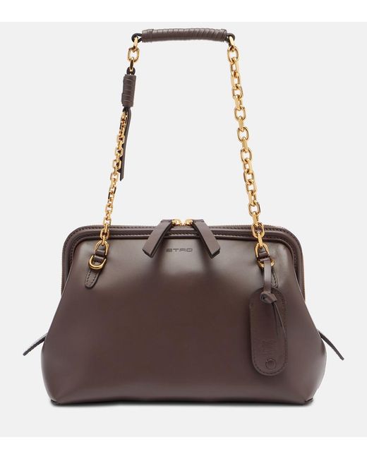 Etro Brown Leather Shoulder Bag