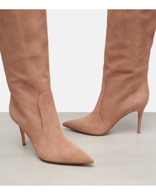 Gianvito Rossi Brown Hansen 85 Leather Knee-High Boots