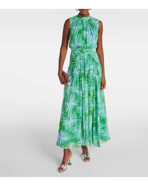 Vestido largo Menon estampado Diane von Furstenberg de color Green