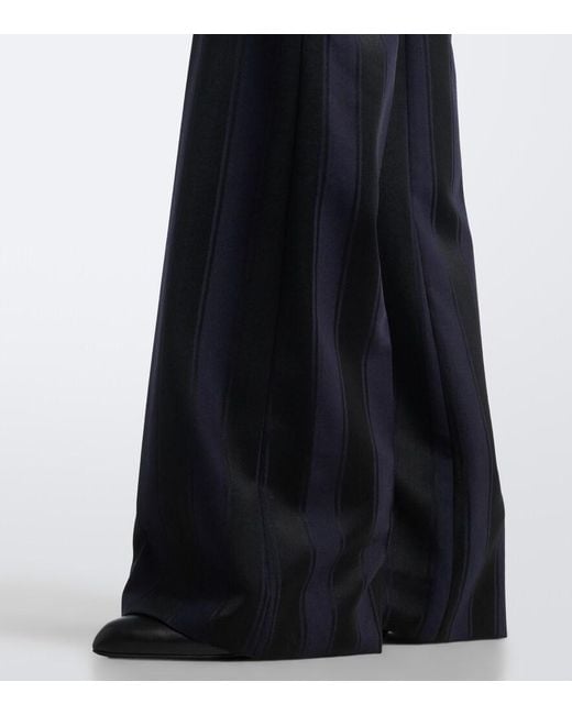 Vivienne Westwood Black Ray Striped Virgin Wool Flared Pants