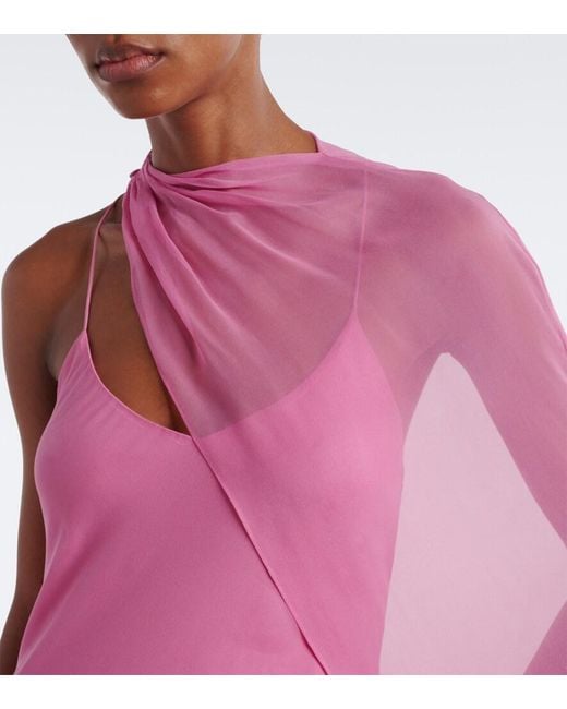 The Sei Pink Caped Silk Gown