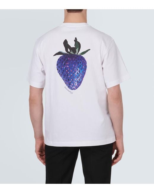 Burberry White Printed Cotton Jersey T-Shirt for men
