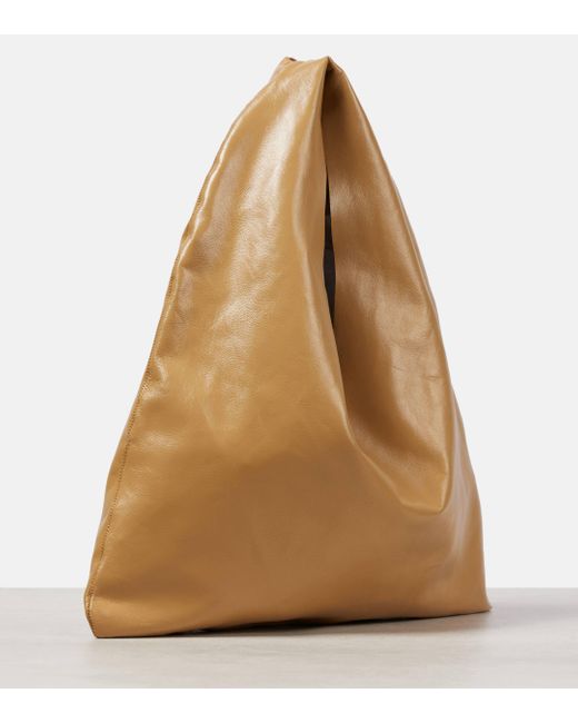 The Row Natural Bindle Small Leather Tote Bag