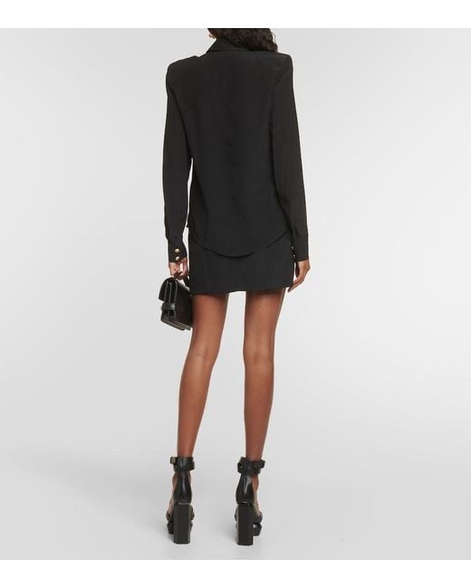 Balmain Black Crepe De Chine Shirt