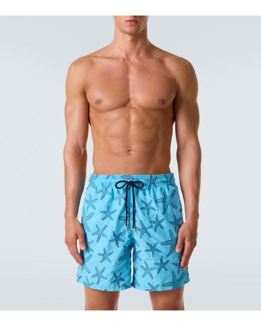 Vilebrequin Blue Mistral Printed Swim Trunks for men