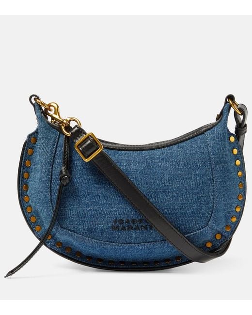 Isabel Marant Blue Oskan Moon Small Denim Shoulder Bag