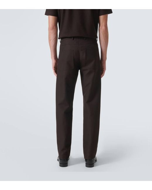 Loro Piana Black Harper Wool And Cotton Straight Pants for men