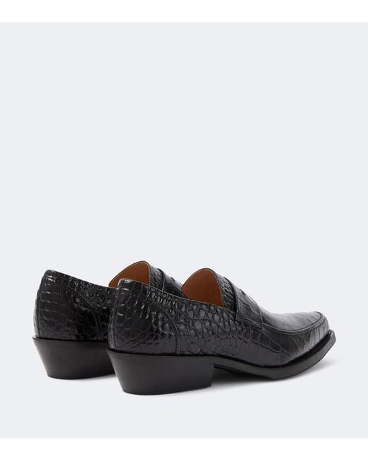 Our Legacy Black Cypher Croc-Effect Leather Loafers for men