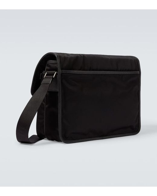 Prada Messenger Bag Aus Re-Nylon Mit Leder in Black für Herren