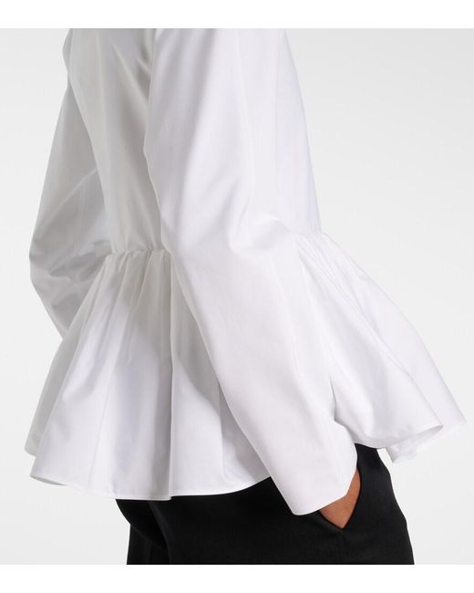 Alaïa White Peplum Cotton Poplin Jacket