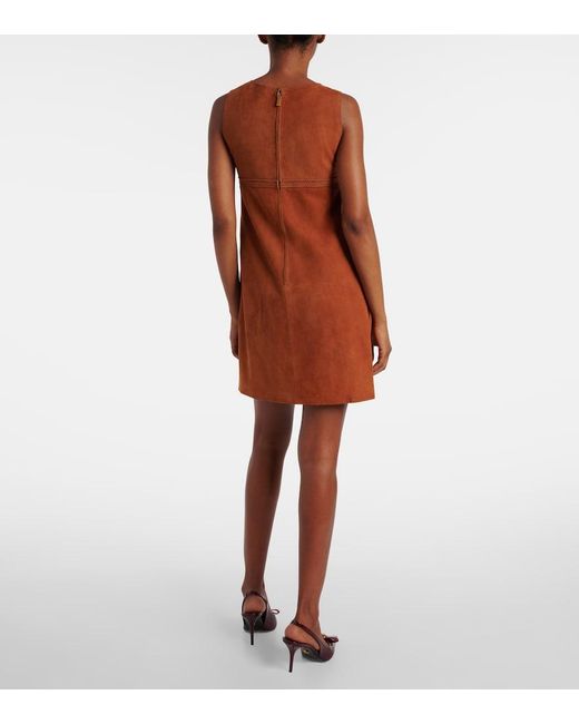Robe En Daim Versace en coloris Brown
