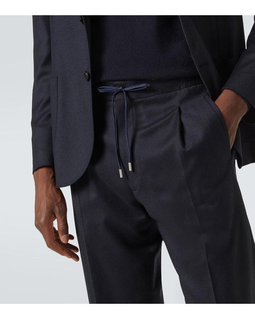 Pantalones Rectos De Lana Y Cachemir Lardini de hombre de color Blue