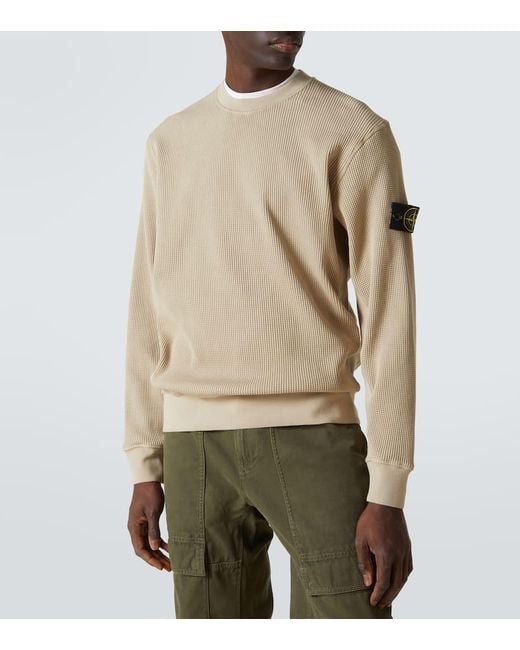 Stone Island Pullover Compass Aus Baumwolle in Natural für Herren