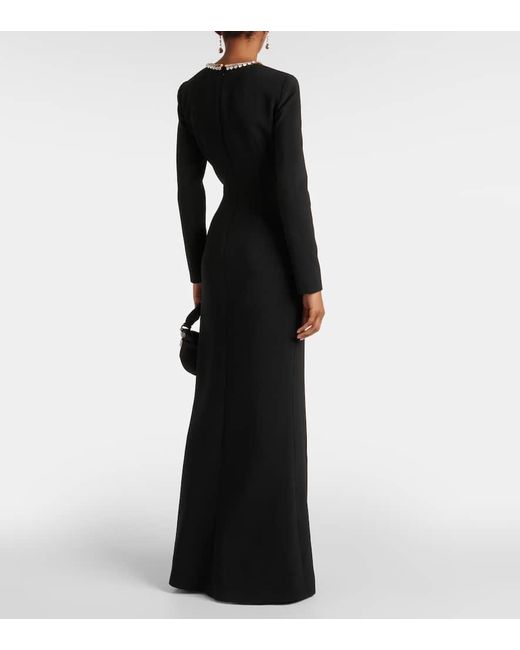 Vestido de fiesta adornado con aberturas Elie Saab de color Black