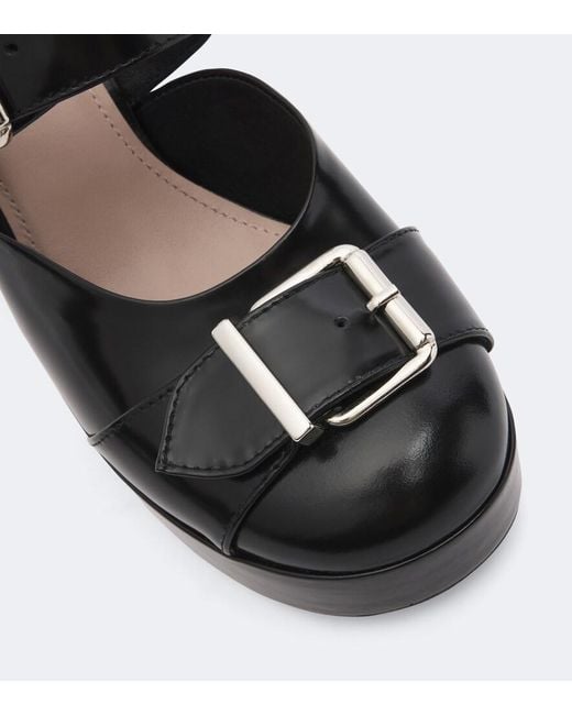Simone Rocha Black Buckle Sculpt Leather Mules