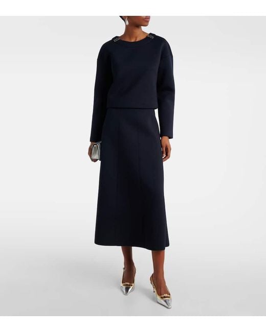 Falda Midi Brunate Con Paneles Max Mara de color Blue