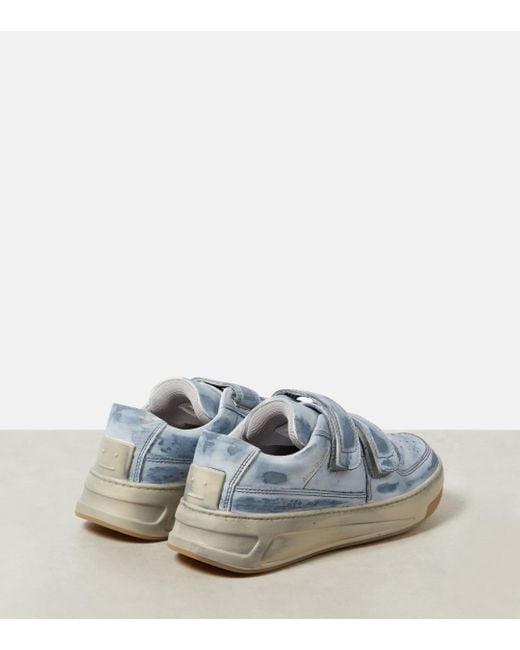 Acne Blue Steffey Leather Sneakers