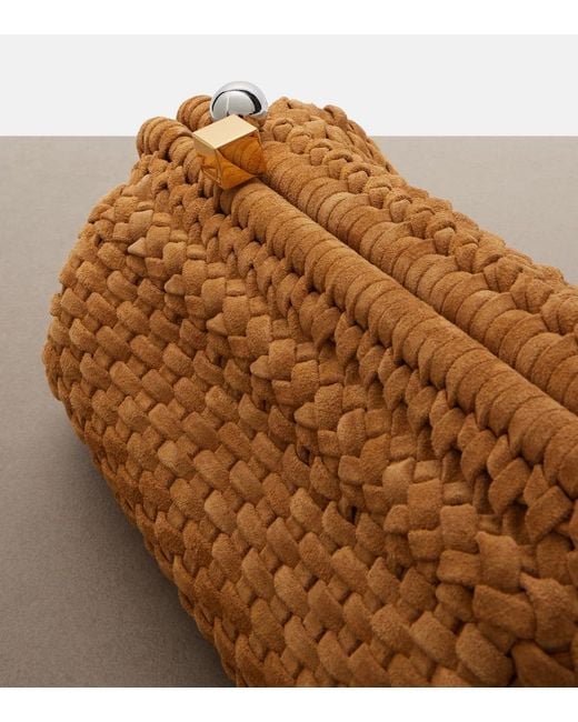 Jacquemus Natural Salon Woven Suede Clutch