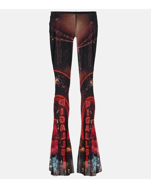 Jean Paul Gaultier Pigalle Printed Mesh Flared Pants