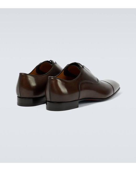 Christian Louboutin Brown Greghost Leather Oxford Shoes for men