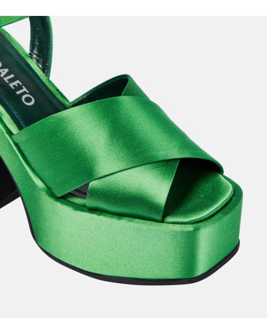 NODALETO Green Bulla Joni Satin Platform Sandals