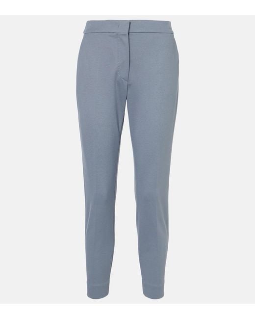Max Mara Blue Pegno Jersey Cropped Pants