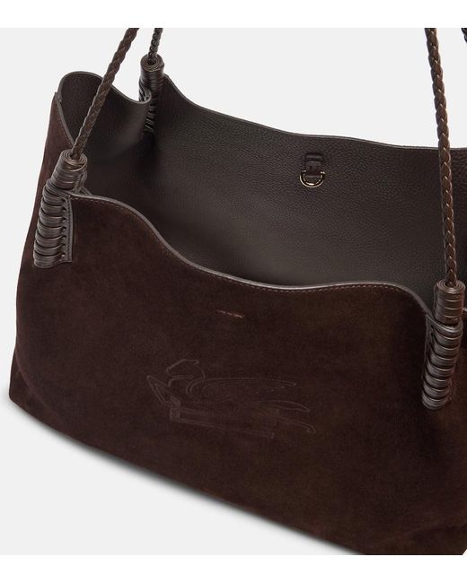Etro Brown Libra Medium Suede Tote Bag