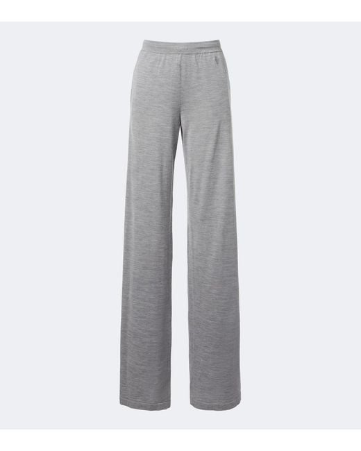 Gucci Gray Wool And Silk Wide-Leg Pants