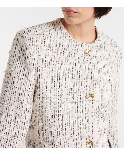 Nina Ricci White Cotton-blend Tweed Jacket