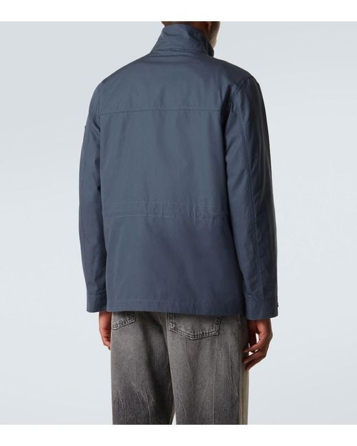 Stone Island Blue Compass Cotton Canvas Field Jacket for men