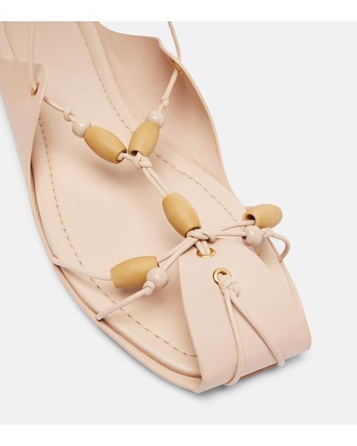 Sandales En Cuir A Perles Farm Rio en coloris Pink