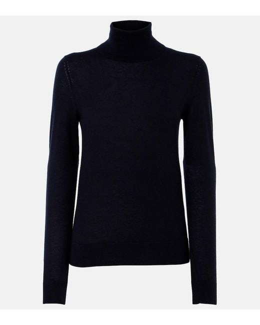 Loro Piana Blue Neo Piuma Cashmere Turtleneck Top