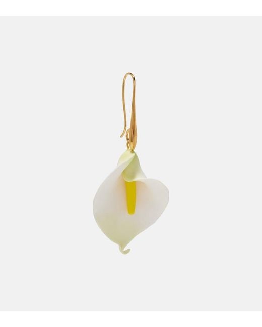 Jennifer Behr White Alexia Floral Drop Earrings