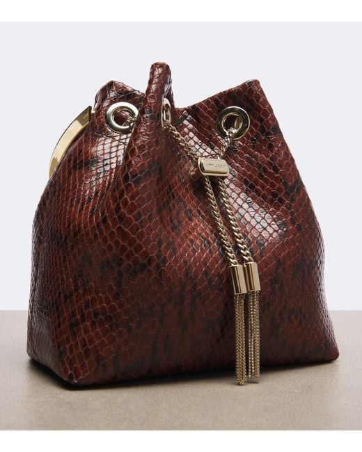 Secchiello Bon Bon Small di Jimmy Choo in Brown